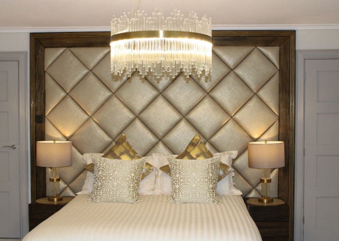 Cushion shop behind bed